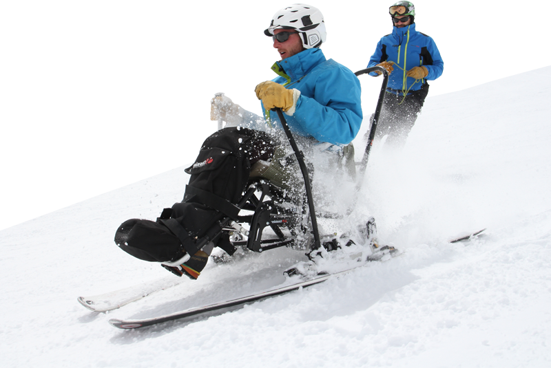 snow-kart-detoure photo d'un skieur en snowkart